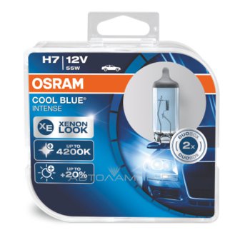 H7 12V- 55W (PX26d) (белый яркий свет-голуб.оттен.) Cool Blue Intense (2шт) DuoBox 64210CBI-HCB