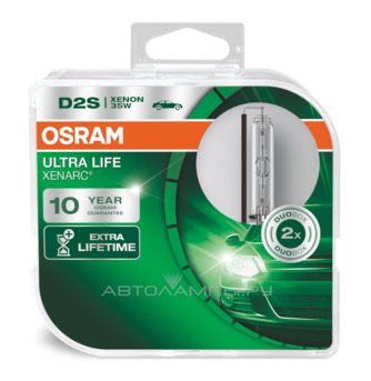 D2S 85V-35W (P32d-2)  4350K Xenarc Ultra Life (2��.) (Osram) 66240ULT-HCB
