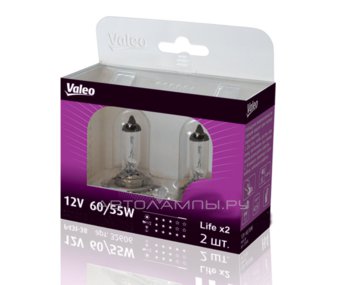 H4 12V- 60/55W (P43t) (увелич. срок службы) Life x2 (к.уп.2шт.) 32606