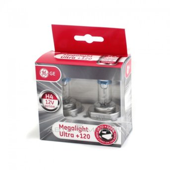 H4 12V- 60/55W (P43t) (+120% света) Megalight Ultra +120 (к.уп.2шт.) 98241 (50440SNU) 50440SNU